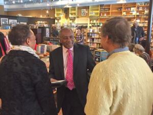 Dwight Lewis with friends at Parnassus Books